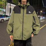 美式工装外套男秋冬季加厚户外拼接撞色夹克痞帅潮牌宽松连帽棉服，男装夹克，星座304A