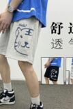 XZ304A-DC新款短裤男宽松卡通小老虎头卫裤灰色潮流，男装休闲裤，星座304A