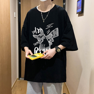 XZ304A-ST573C新款短袖t恤男皮卡丘印花潮牌宽松半袖港风潮流图片