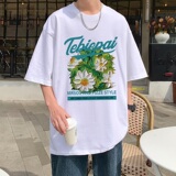 T700FP26新款短袖t恤男薄款纯棉体恤港风宽松半袖印花打底衫，男装T恤，星座304A