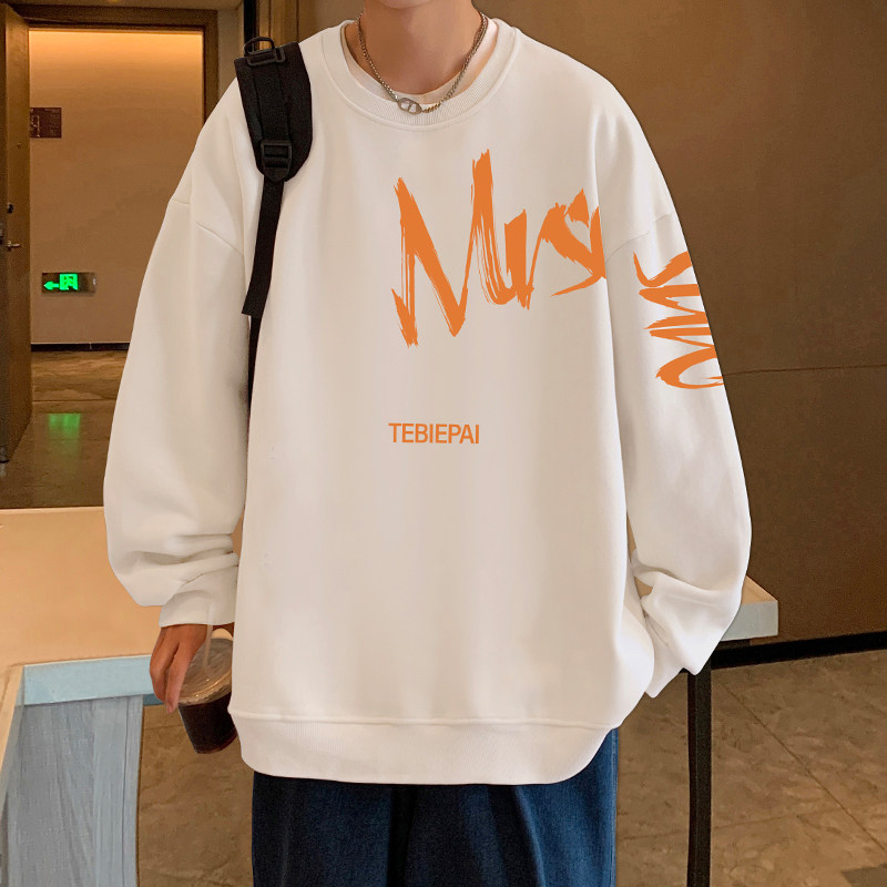W503FP35加绒45新品设计感圆领重磅卫衣男休闲宽松打底衫,男装卫衣,星座304A