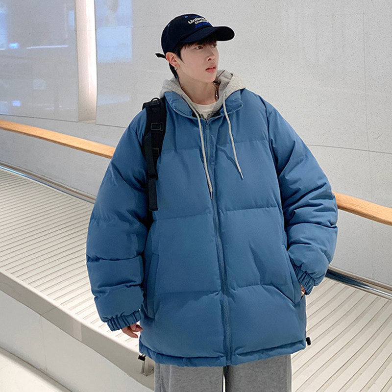 MY03D新品男士棉衣小众纯色面包服宽松拉链开衫立领棉袄,男装棉衣,星座304A