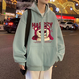 H196FP70新品60%含棉量草莓熊拉链开衫卫衣男双层复合面料透气有，男装卫衣，星座304A