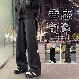 K900FP50加绒58新款灯芯绒运动裤微弹直筒拖地阔腿休闲裤图片