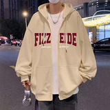 H198FP70新款连帽卫衣外套含棉66%宽松休闲情侣拉链开衫衣服，男装卫衣，星座304A