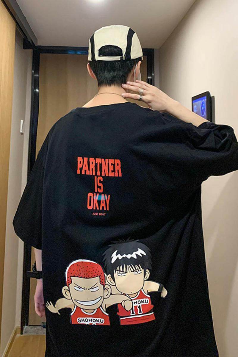 XZ304A-ST558C新款夏季灌篮高手短袖t恤男卡通动漫印花潮流,男装T恤,星座304A