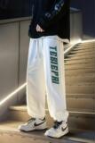 K863P45新款立体字母刺绣卫裤男休闲裤宽松运动束脚裤，男装休闲裤，星座304A
