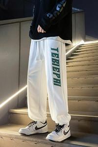 K863P45新款立体字母刺绣卫裤男休闲裤宽松运动束脚裤图片