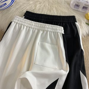DK89FP32新款运动短裤男宽松篮球五分裤子撞色拼接抽绳休闲短裤图片