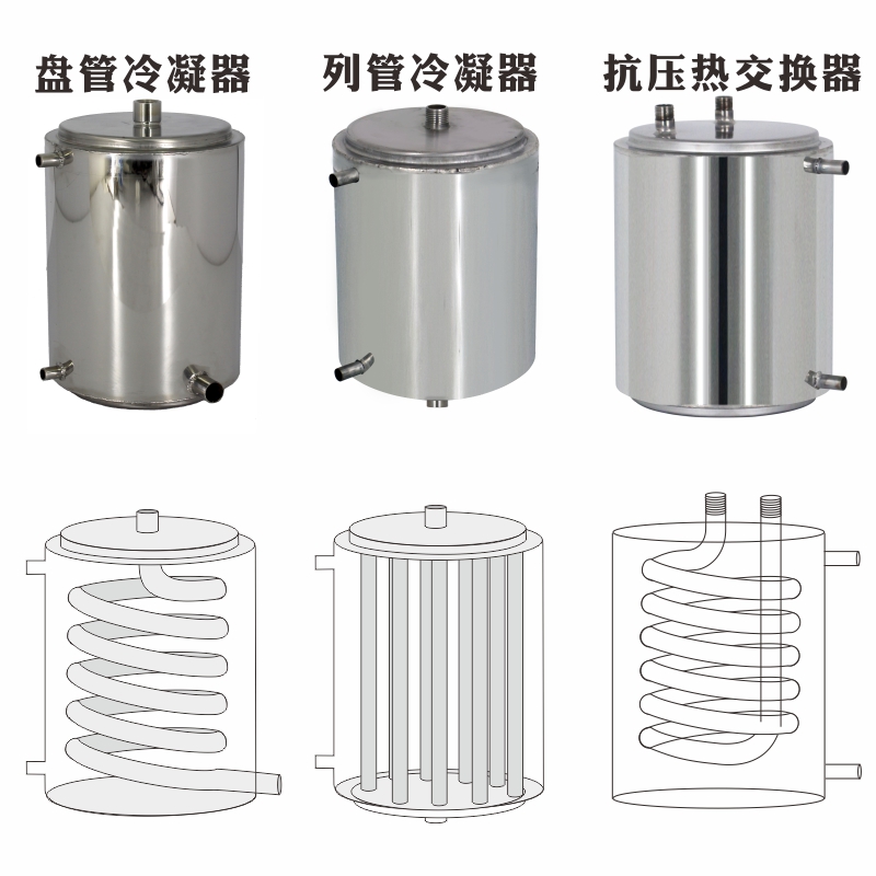 盘管冷却器热交换器列管冷热水蒸馏酿酒设备冷凝304不锈钢升降温