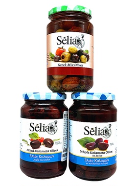 370g Selia Kalamata Olives希腊奥帝卡拉玛塔橄榄罐头西餐配料