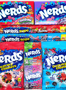 Nerds Soft Chewy Rope Crunch美国进口彩色粒粒脆糖长条彩绳糖果