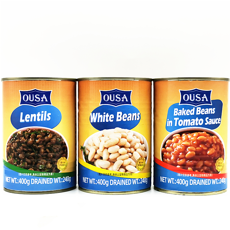 400g Ousa White Beans意大利进口欧萨白豆 绿扁豆 茄汁烤豆