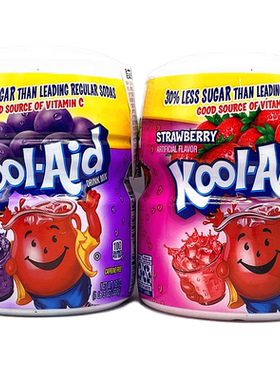 538g酷艾德草莓 葡萄果味冲饮粉Kool-Aid Strawberry Drink Mix
