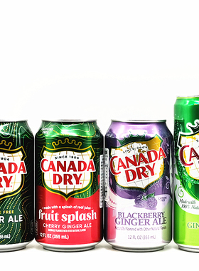 Canada Dry Ginger Ale原装进口生姜味可乐型碳酸饮料干姜水汽水