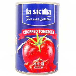 400g意大利辣西西去皮番茄丁罐头La sicilia Chopped Tomatoes