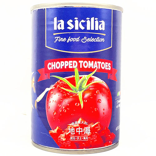 400g意大利辣西西去皮番茄丁罐头La sicilia Chopped Tomatoes