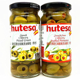 230g西班牙福特莎甜红椒腌渍油青橄榄Hutesa Pitted Green Olive