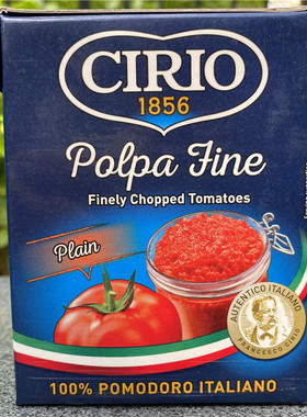 Cirio Finely Chopped Tomatoes意大利进口茄意欧碎番茄利乐佳装