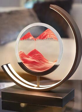 创意解压月亮款3D流沙画小夜灯摆件家居装饰品氛围灯工艺品材料包
