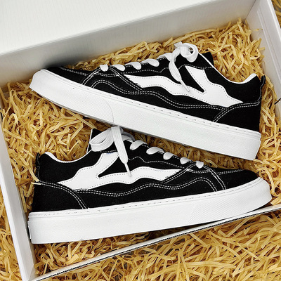 帆布鞋男2026新款夏季厚底黑白板鞋学生百搭潮流休闲运动透气潮鞋