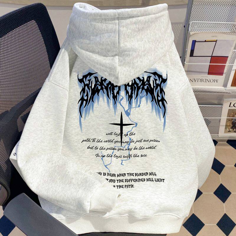 美式高街潮牌印花纯棉连帽卫衣男女春秋冬季宽松情侣百搭重磅外套,男装,卫衣,淘宝优惠券,粉丝福利购,淘宝优惠卷