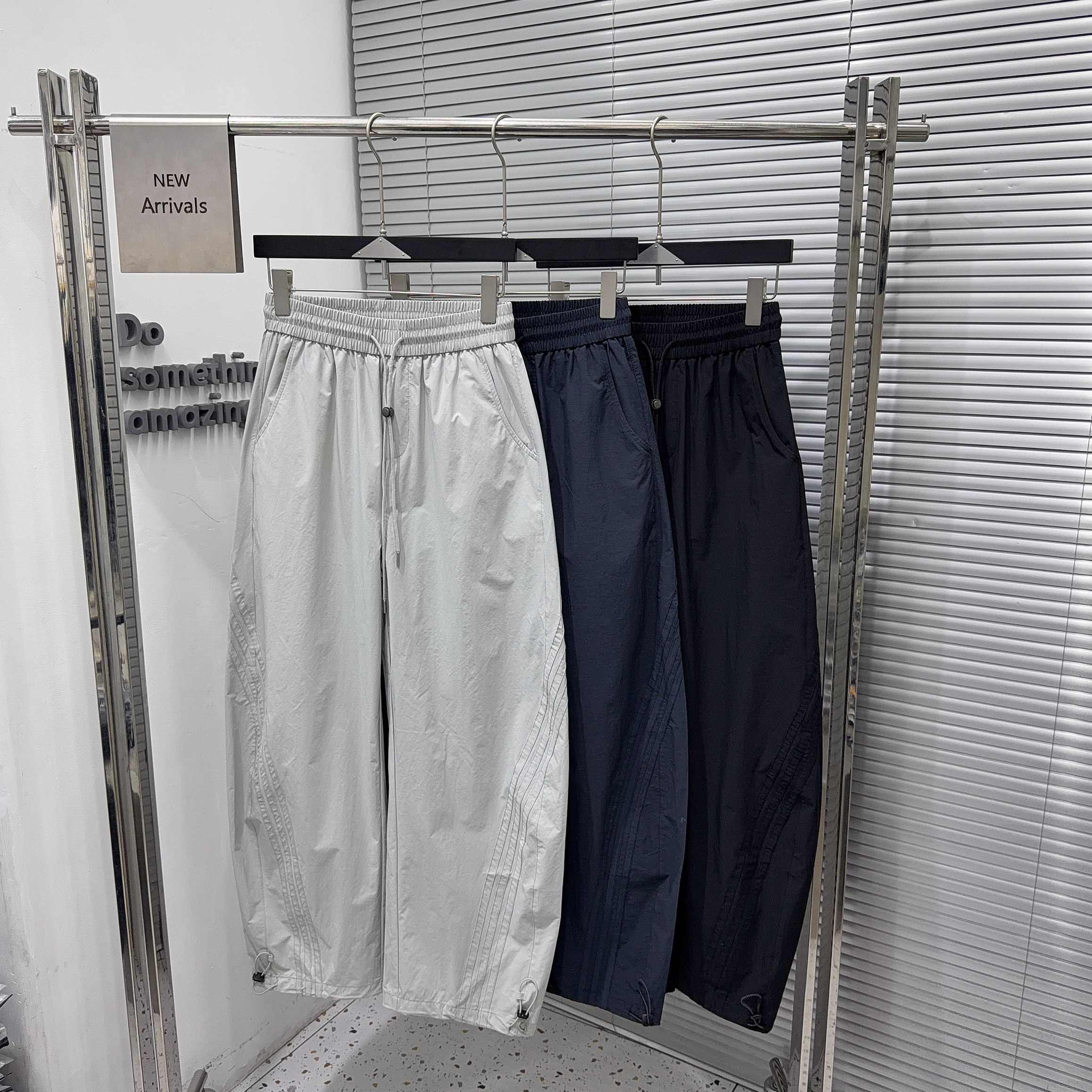 夏季薄款巴黎弯刀裤拖地裤潮牌乾尚裤子夏季宽松高级感男士休闲裤