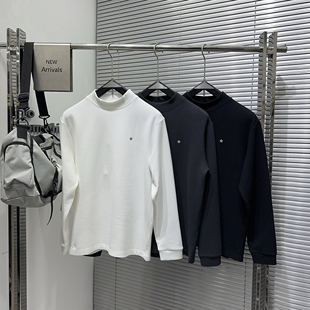 新款 亲肤软糯保暖百搭半高领打底衫 男士 T恤美式 上衣潮t 长袖 PC冬季