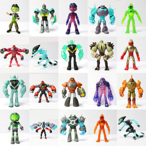 现货少年骇客BEN10动画5寸可动塑胶公仔小班变形怪轰天雷钻石疾速 - 封面