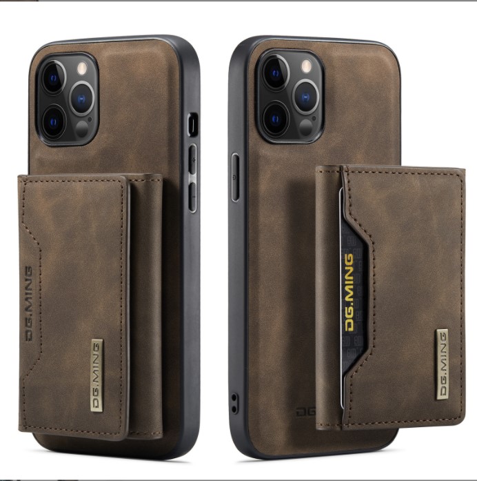 适用于iPhone15 14 13 12 11 Pro Max Wallet Case苹果15plus/XSMAX/SE2/3分体磁吸插卡皮套Card Hold Cover