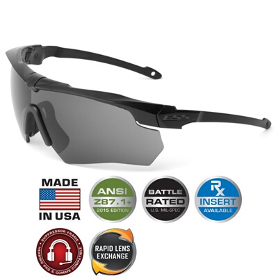 美国ESS战术眼镜适配耳麦下场