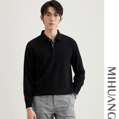 保暖打底毛衣 T恤领纯山羊绒男衫 设计师推荐 米皇秋冬新品