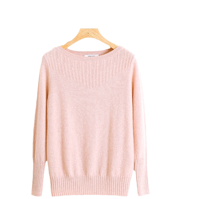 米皇圆领长袖休闲羊绒衫