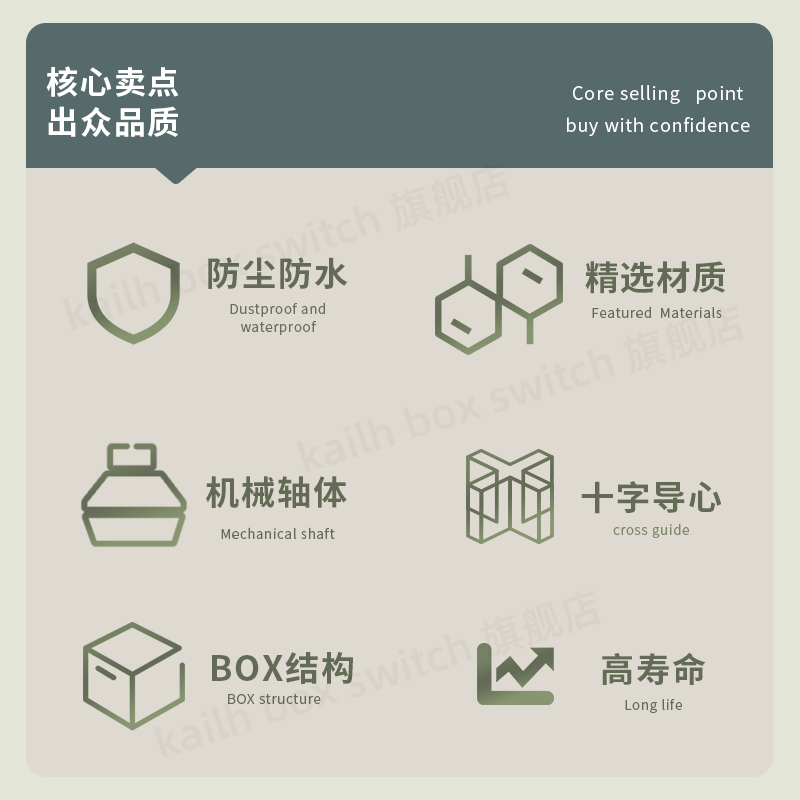 凯华kailh 官方机械键盘轴体经典游戏电竞box白红茶黑青轴非二代