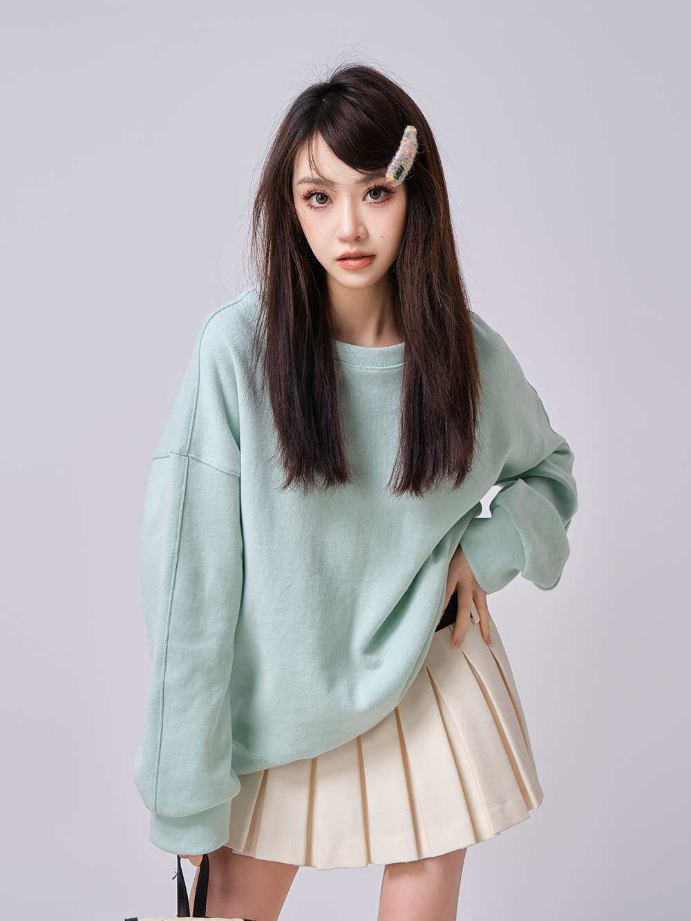 造物宣言春款纯色圆领简约糖果色卫衣