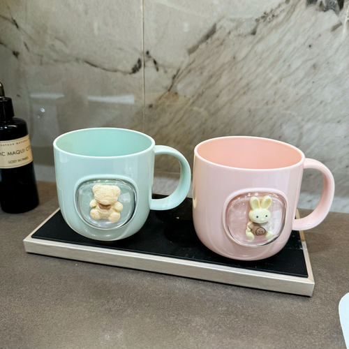 高颜值儿童漱口杯卡通小兔宝宝洗漱杯牙缸刷牙杯耐摔加厚水杯