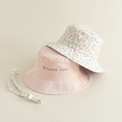 春夏女童纯棉渔夫帽宽檐双面戴薄