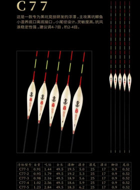 船长浮漂黑坑鲫鱼漂轻口弱口滑冬季低温行程芦苇浮标C77 C33 C19