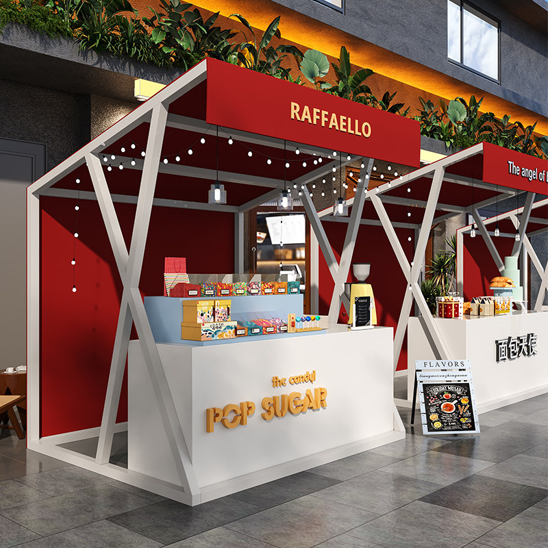 网红户外集市摊位展示架美食小吃街铁艺商业街活动促销小屋摆摊架