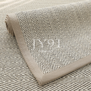 久忆人字纹剑麻编织环保耐脏客厅卧室茶几方形书房茶室剑麻地毯