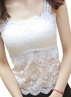 美背吊带背心女春夏季长款打底衫防走光内搭上衣白色裹胸抹胸蕾丝