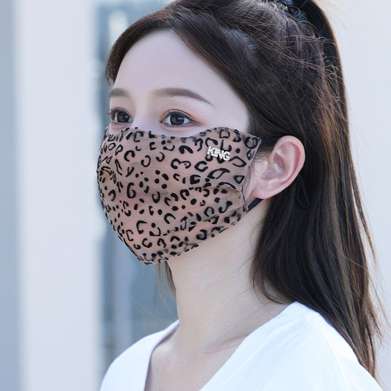 口罩女春夏季黑色蕾丝薄款透气高颜值显脸小性感时尚户外遮脸面纱