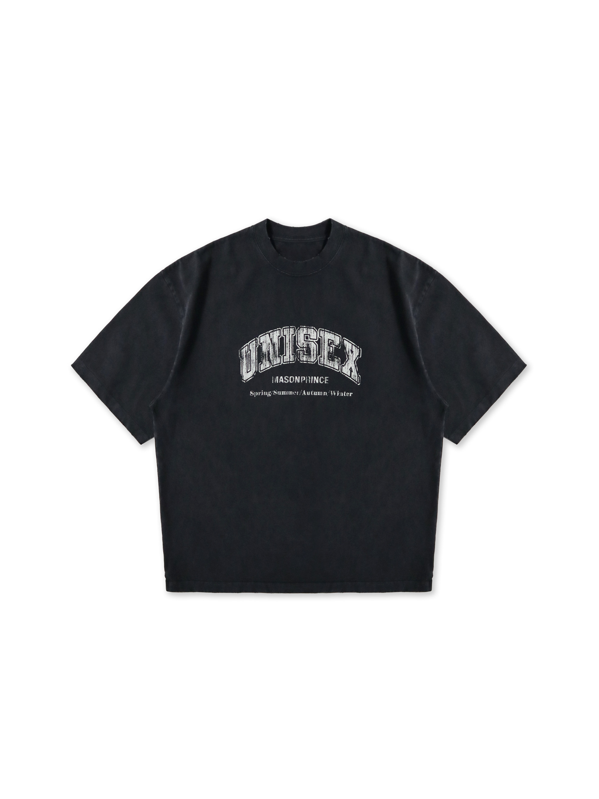 thumbnail for MASONPRINCE's new Take-Spring cropping gaug crack print neutral knit top short sleeve T-shirt