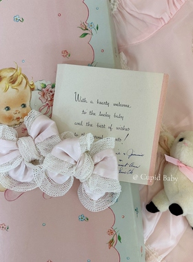 Cupid Baby 洛可可小姐 vintage 复古配色 缎面花边可爱温柔 发夹