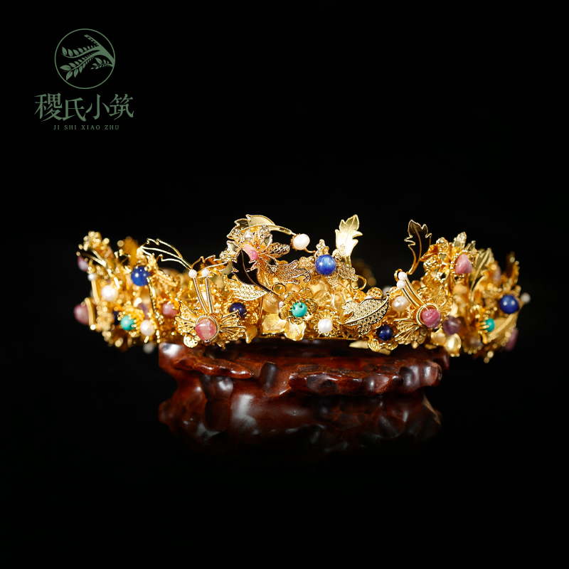 稷氏小筑 圆圆 汉服流苏国风古风铜镀金色发钗发簪配饰发饰头饰