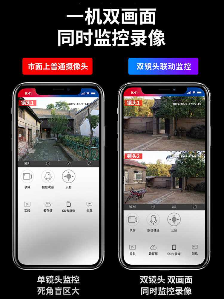 4G 카메라 모니터 홈 휴대폰 원격 음성실 야외 360도 사각지대 없음 고화질 무선 야간 투시경