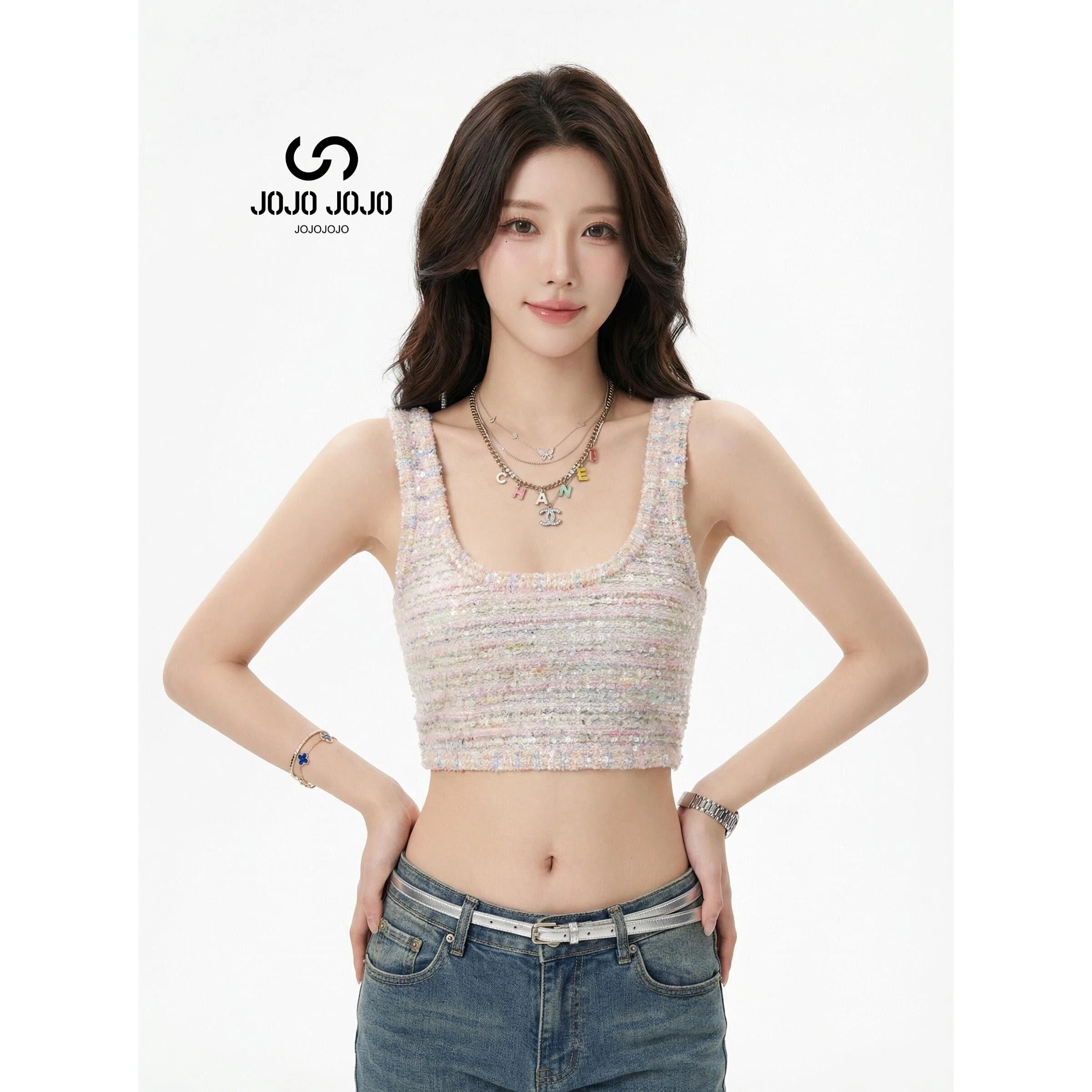 纯欲绝美性感辣妹短款背心女图片