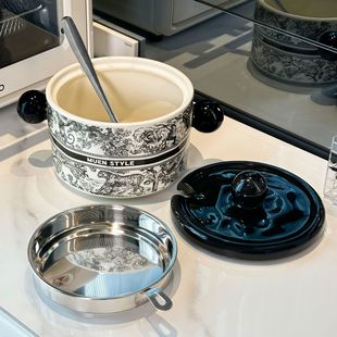 辣椒油 陶瓷猪油罐家用耐高温食品级可放冰箱储存荤油壶带盖专用装