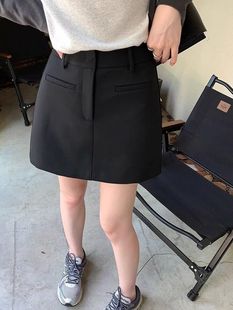 灰色通勤百搭纯色A字裙短裙韩版 包臀裙 女休闲西装 半身裙遮胯大码