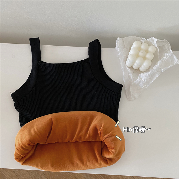 Real price shooting autumn and winter Korean version slim, with plush and thickened underlay small sling vest